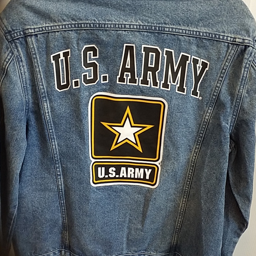 NWT VS Pink US Army Denim Jean Jacket - Picture 6 of 6